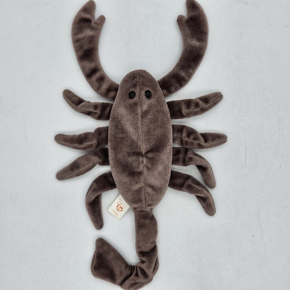 Vintage Ty Stinger Beanie Babies Plush Small Brown Scorpion 1998 With Tag